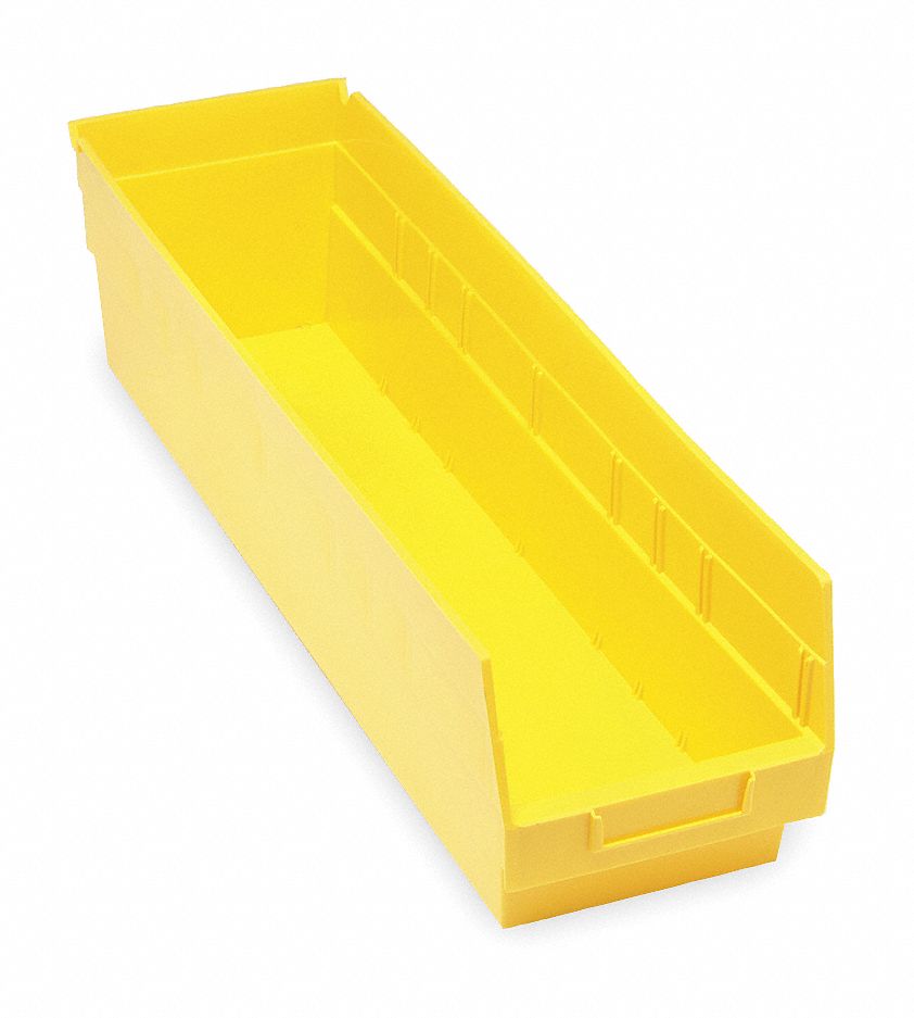 E5736 Shelf Bin Yellow Polypropylene 6 in