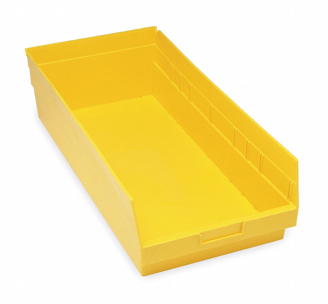 E5738 Shelf Bin Yellow Polypropylene 6 in