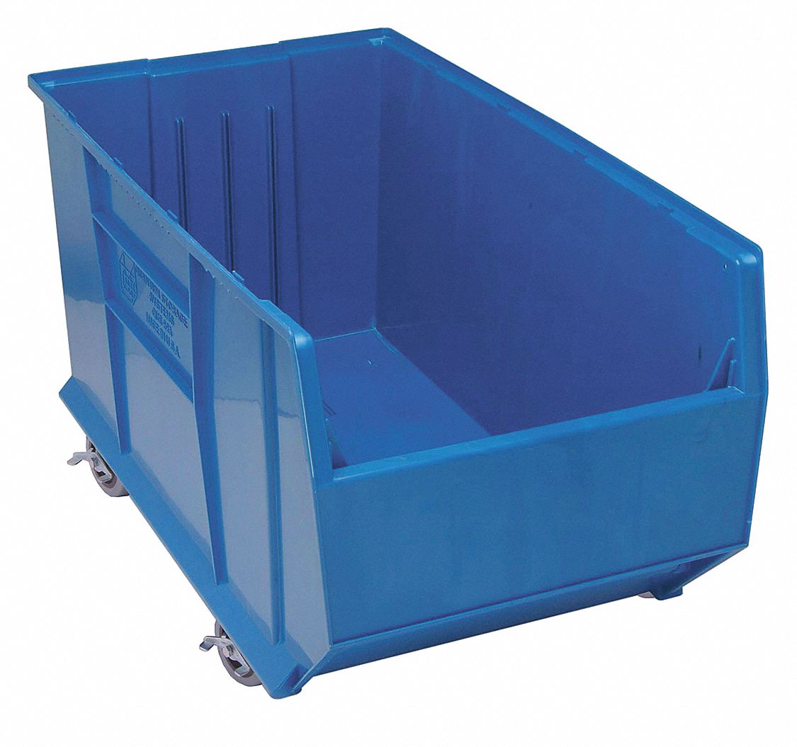 D5573 Mobile Bin Blue Polypropylene 17 1/2 in