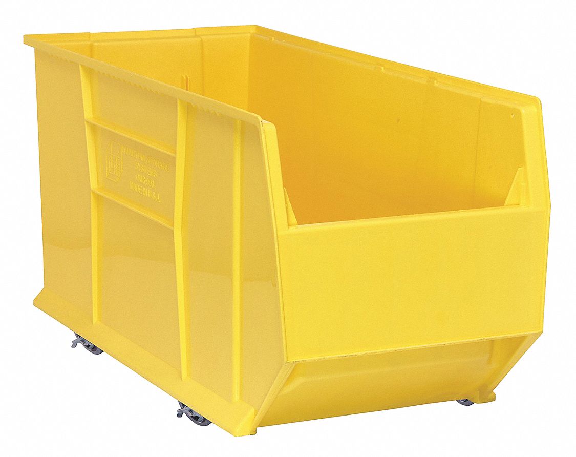 D5572 Mobile Bin Yellow PP 17 1/2 in