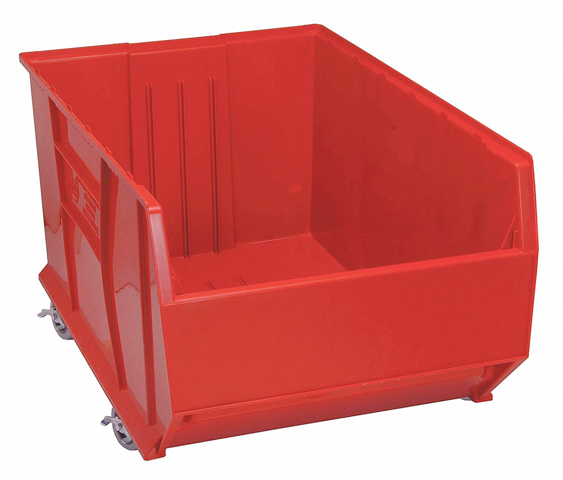 D5574 Mobile Bin Red Polypropylene 17 1/2 in