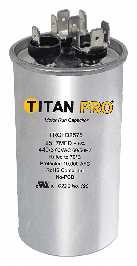 Dual Run Capacitor 25/75 MFD 4 1/4 H