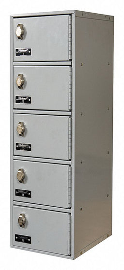 Locker 5x1Lckrs Lt Gry 30.5 x9 x12