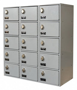 Locker 5x3Lckrs Lt Gry 30.5 x27 x12