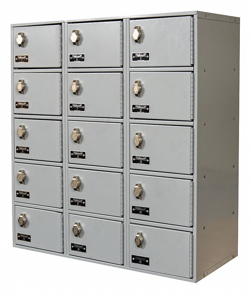 Locker 5x3Lckrs Lt Gry 30.5 x27 x12