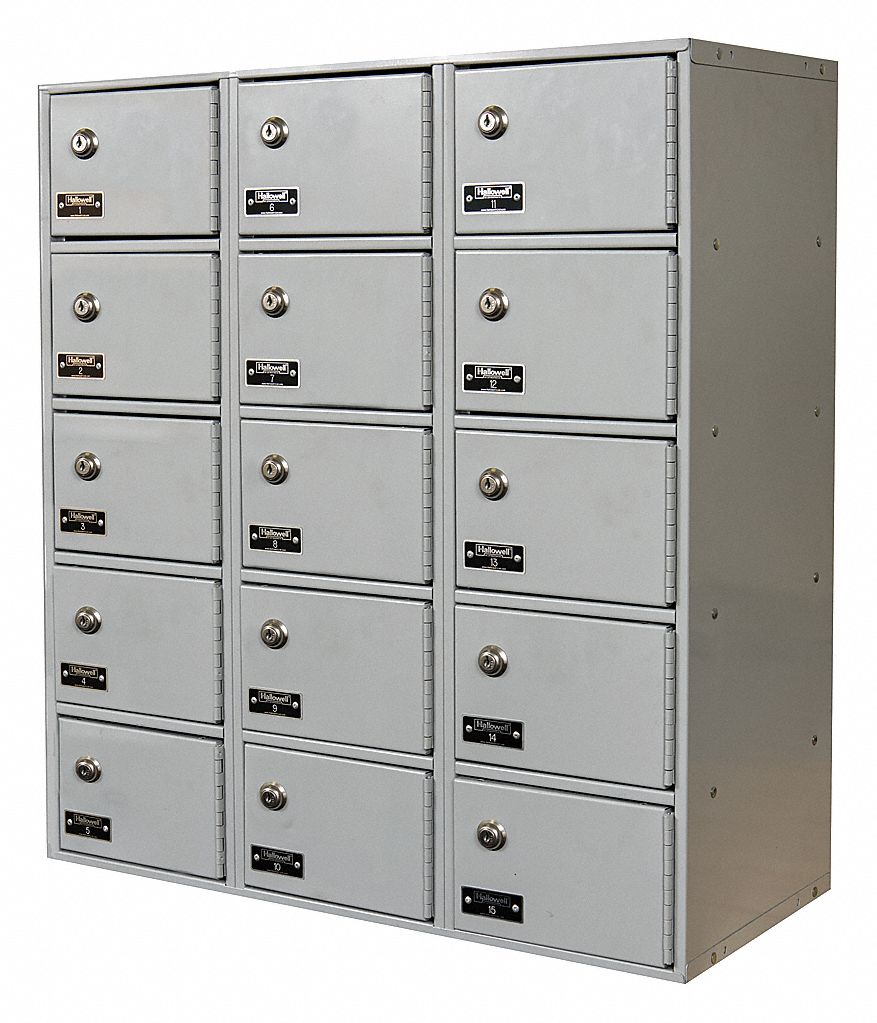 Locker 5x3Lckrs Lt Gry 30.5 x27 x12