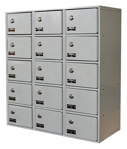 Locker 5x3Lckrs Lt Gry 30.5 x27 x12