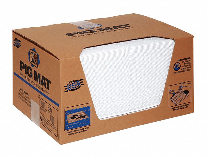 Absorb Pad Oil-Based Liquids White PK100
