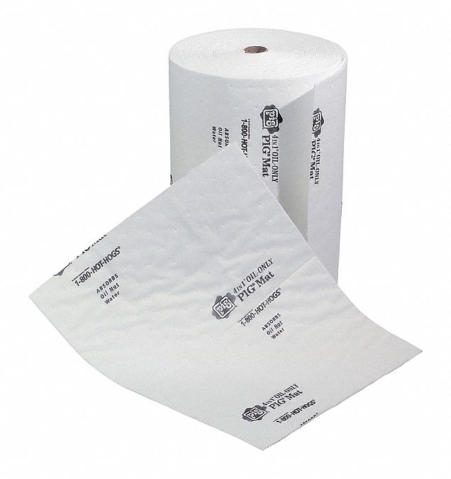 Absorbent Roll Oil-Based Liquids White