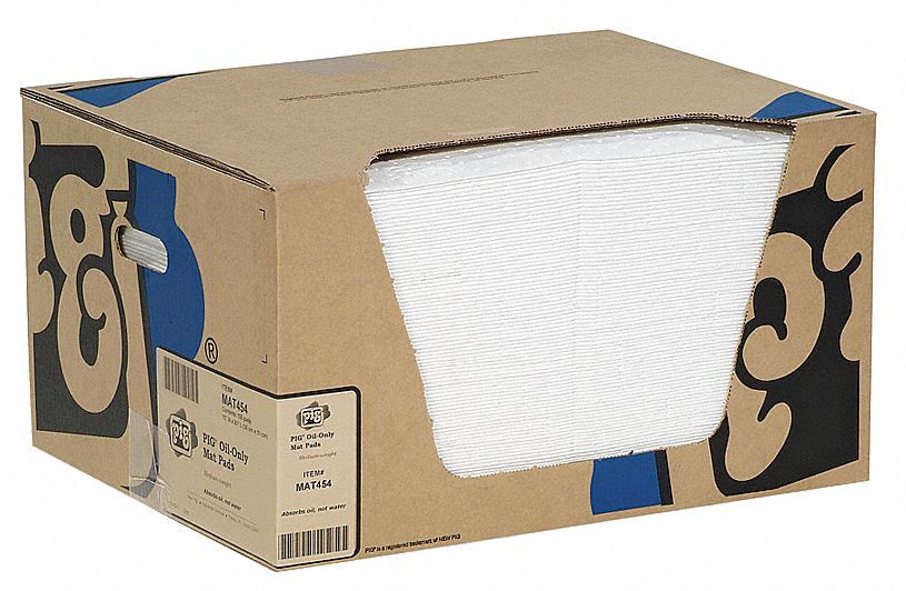 Absorb Pad Oil-Based Liquids White PK100
