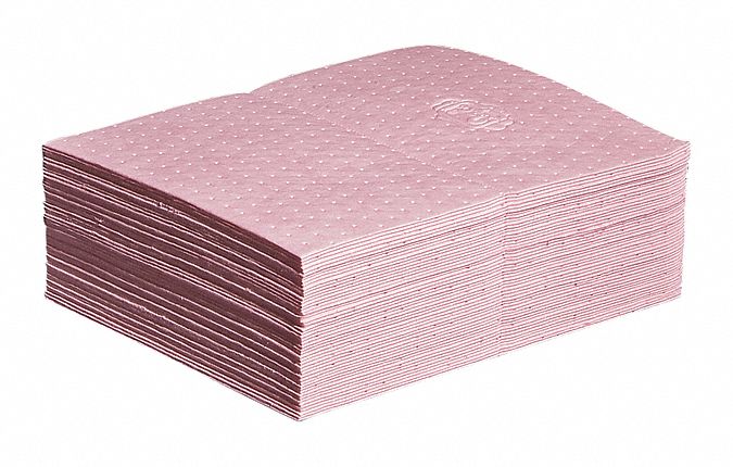 Absorbent Pad Chem/Hazmat Pink PK50