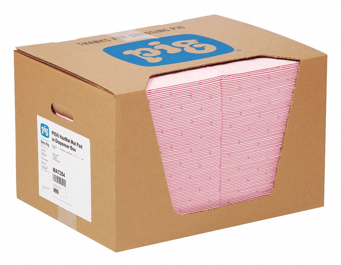 Absorbent Pad Chem/Hazmat Pink PK100