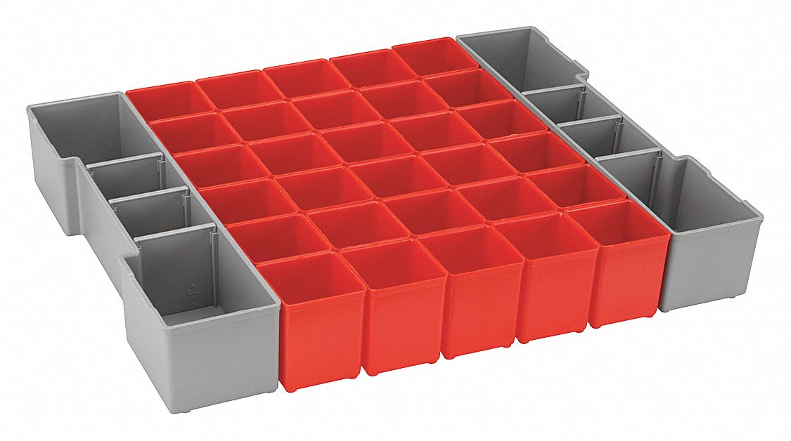 Bin Cup Set Red/Gray 2-1/2 in H