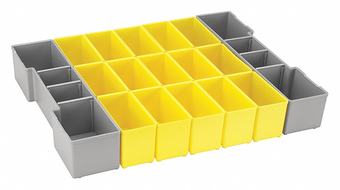 Bin Cup Set Yellow/Gray 2-1/2 in H