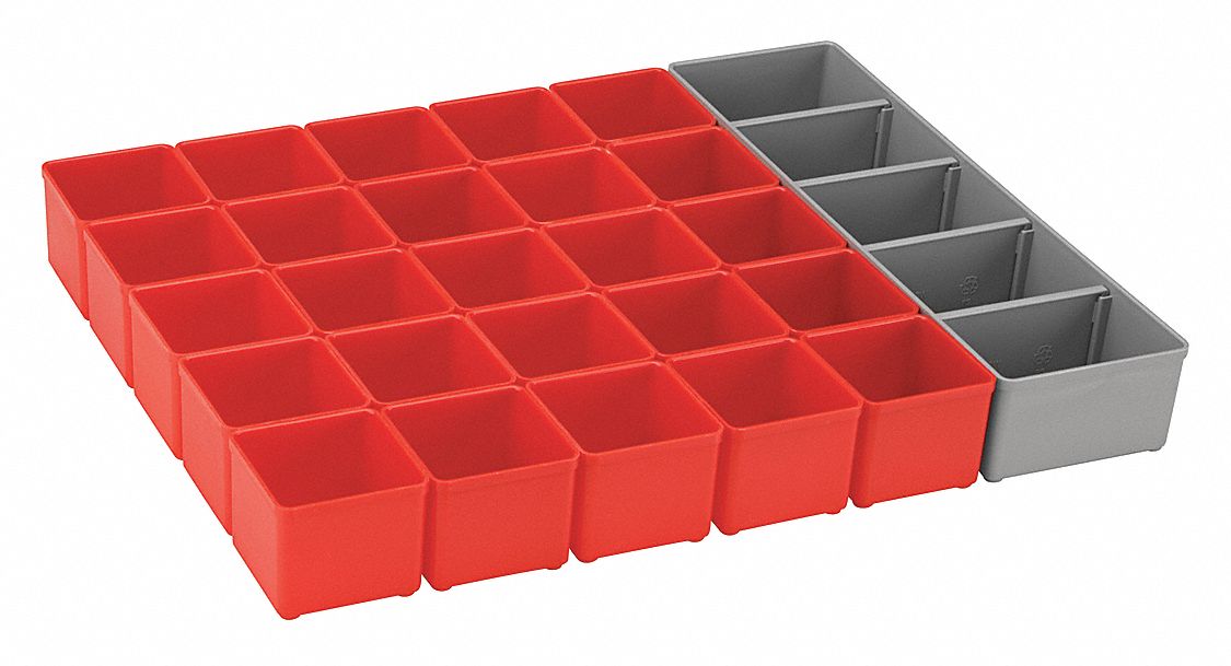 Bin Cup Set Red/Gray 1-3/4 in H