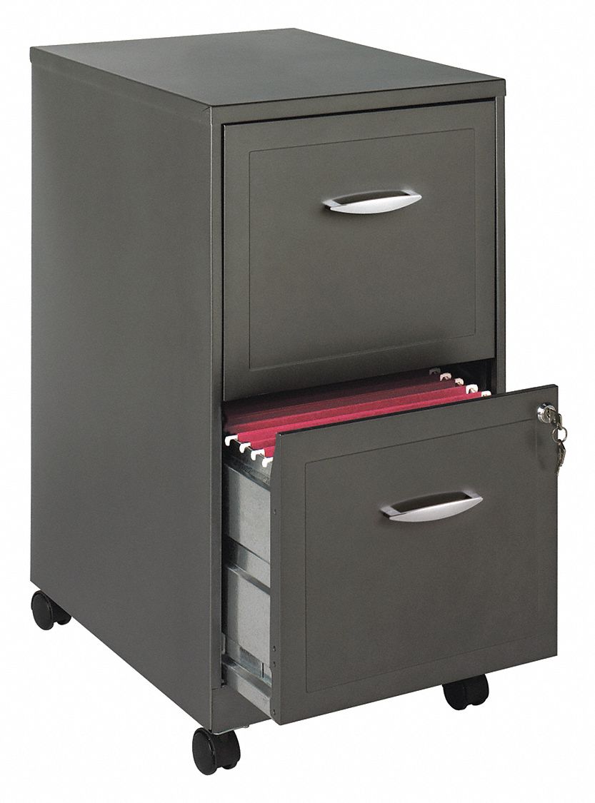 Vertical File Cabinet Metallic Charcoal