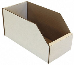 Corr Shelf Bin White Cardboard 4 1/2 in