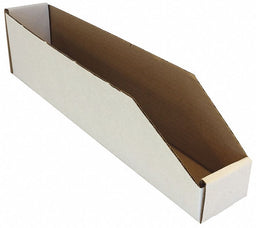 Corr Shelf Bin White Cardboard 4 1/2 in