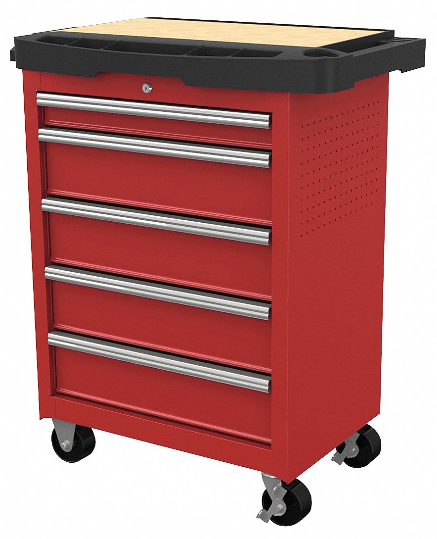 Rolling Tool Cabinet Red Light Duty