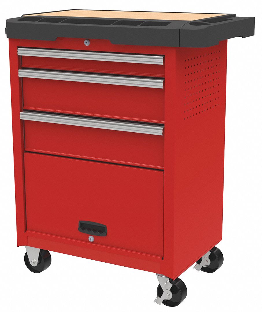 Rolling Tool Cabinet Red Light Duty