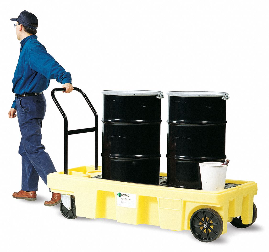 Drum Spill Platform Cart Yellow 500 lb.