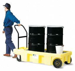 Drum Spill Platform Cart Yellow 500 lb.