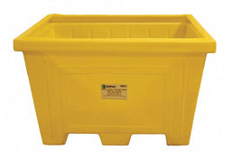 Storage Tote Yellow Solid Polyethylene