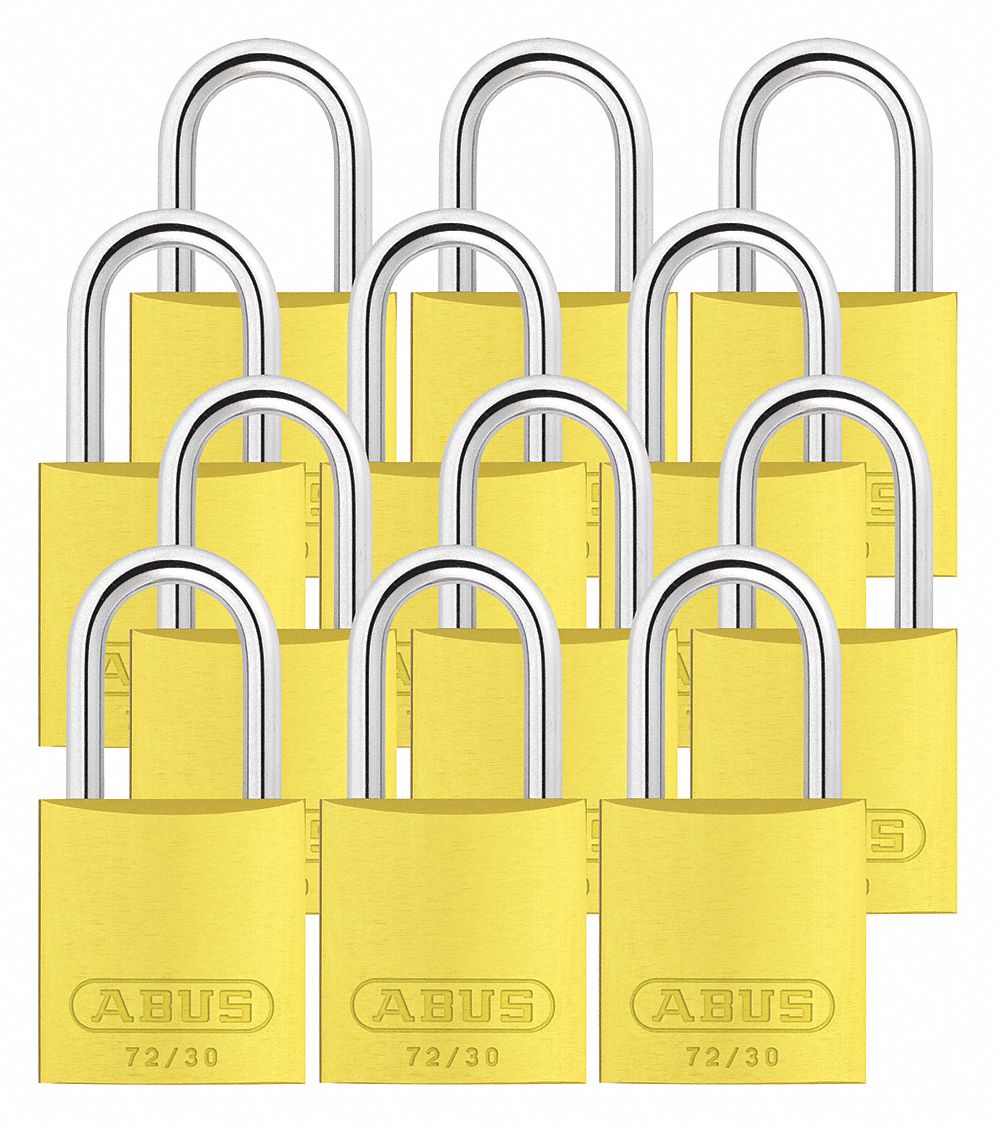 Lockout Padlock KA Yellow 2-17/32 H PK12