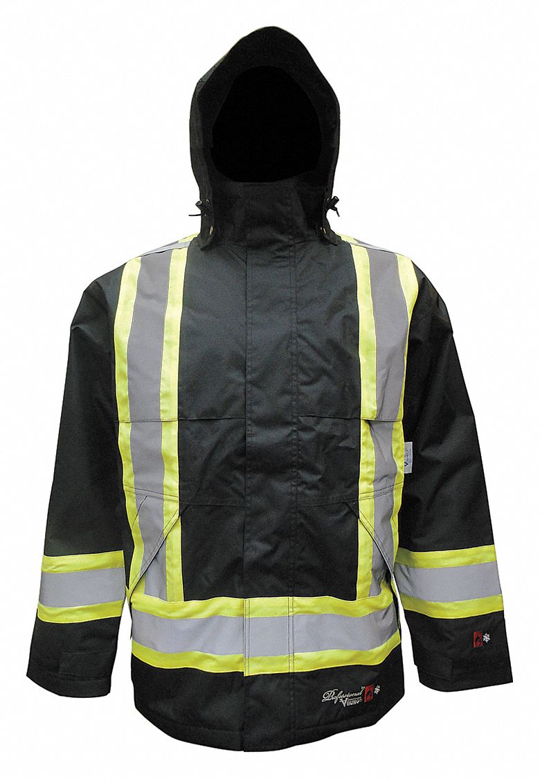 Flame Resistant Rain Jacket Black S