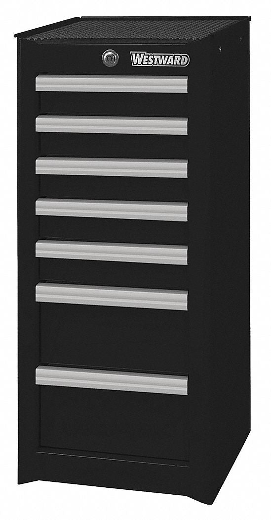 SideCabinet Black 7Drawers 33.8in-H