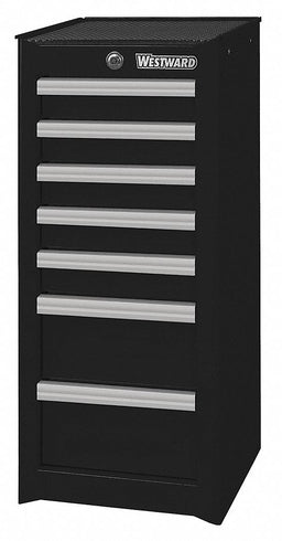 SideCabinet Black 7Drawers 33.8in-H