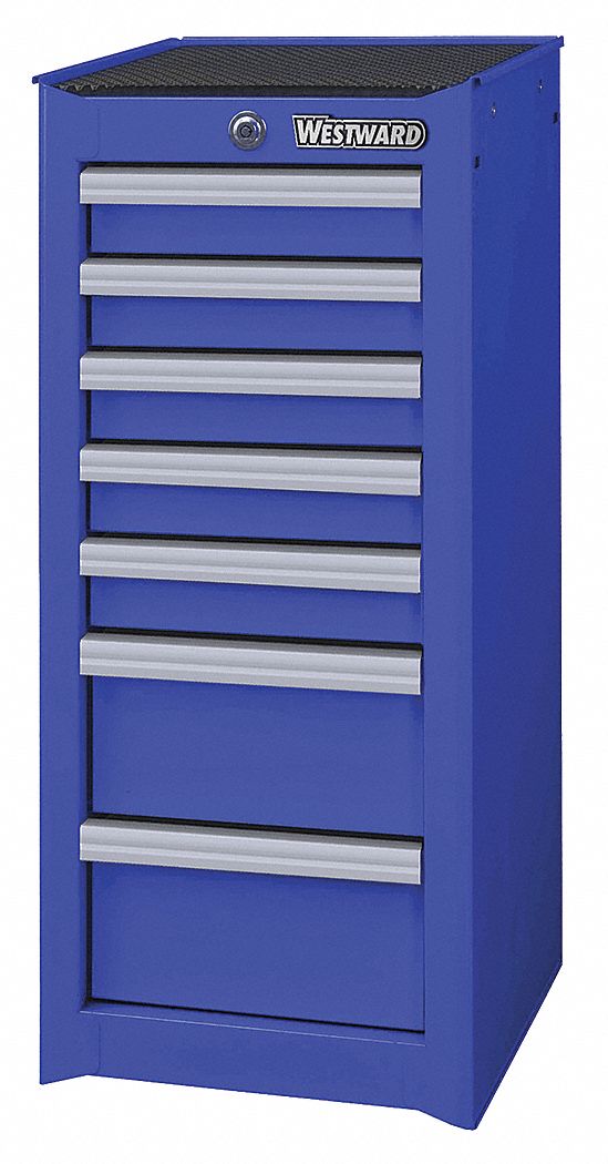 SideCabinet Blue 7Drawers 33.8in-H