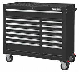 Rolling Tool Cabinet Black Heavy Duty
