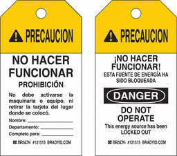 Caution Tag 5-3/4inHx3inW Cardstock PK25