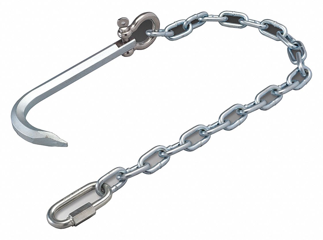 Manhole Cover Hook Steel Silver