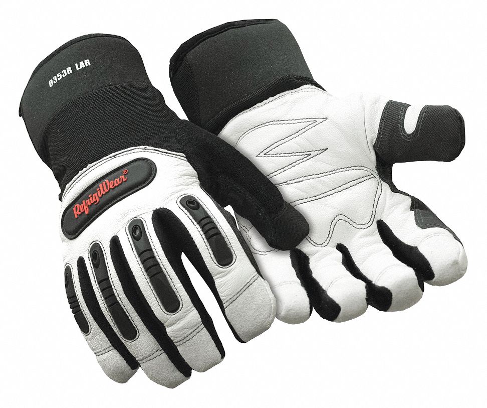 Leather Gloves White L PR