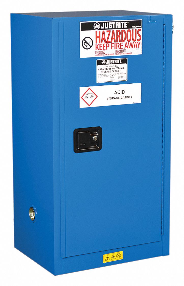 Haz Material Safety Cabinet 1 Shelf Blue