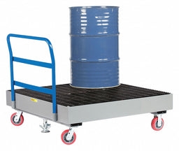 Four Drum Spill Platfrm Cart 15-1/2in H.