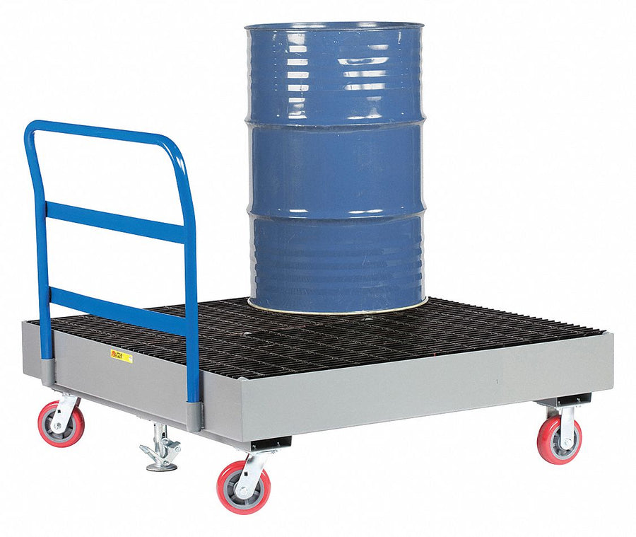 Four Drum Spill Platfrm Cart 15-1/2in H.