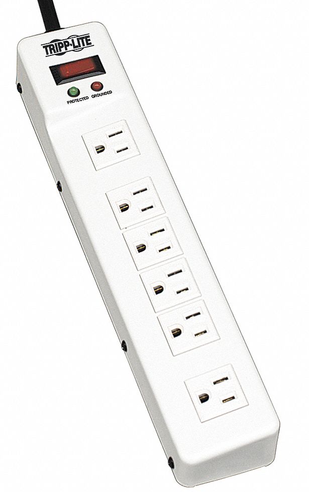 Surge Protector Strip 6 Outlet Wht