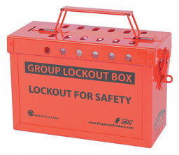 Group Lockout Box Stainless Steel Red
