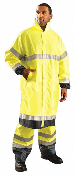 Rain Jacket Unisex Polyester Yellow L
