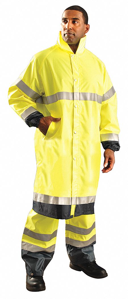 Rain Jacket Unisex Polyester Yellow XL