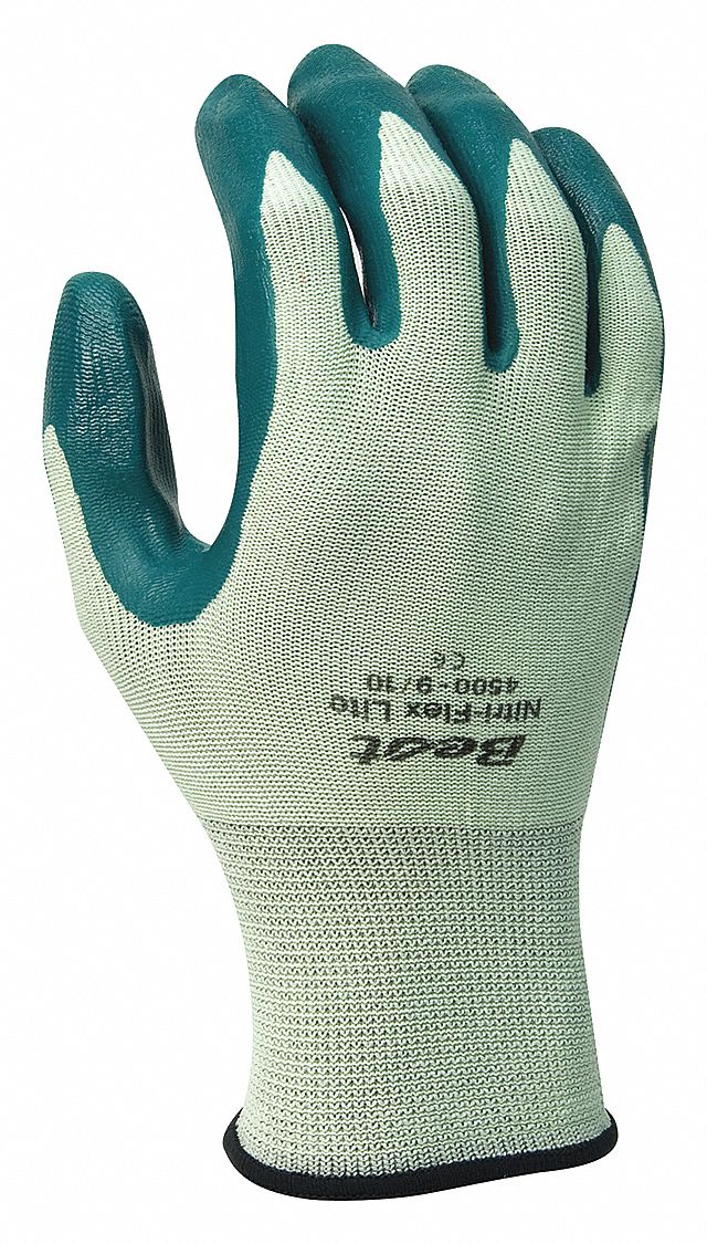 D1517 Coated Gloves Green 6 PR