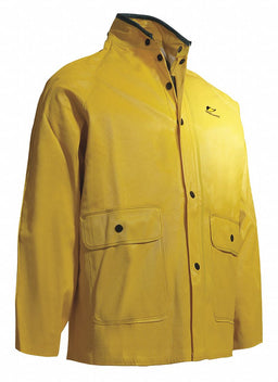 Collared Rain Jacket Yelw Ribbed PVC 2XL
