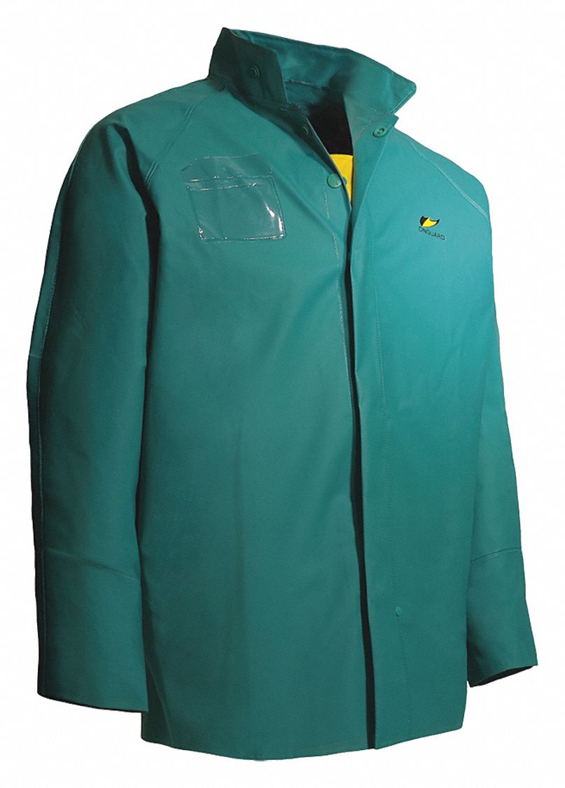 Chemtex Rain Jacket Hood Snaps Green 2XL