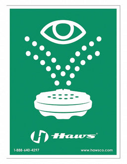 Eyewash Sign Plastic Green 12 L x 10 W