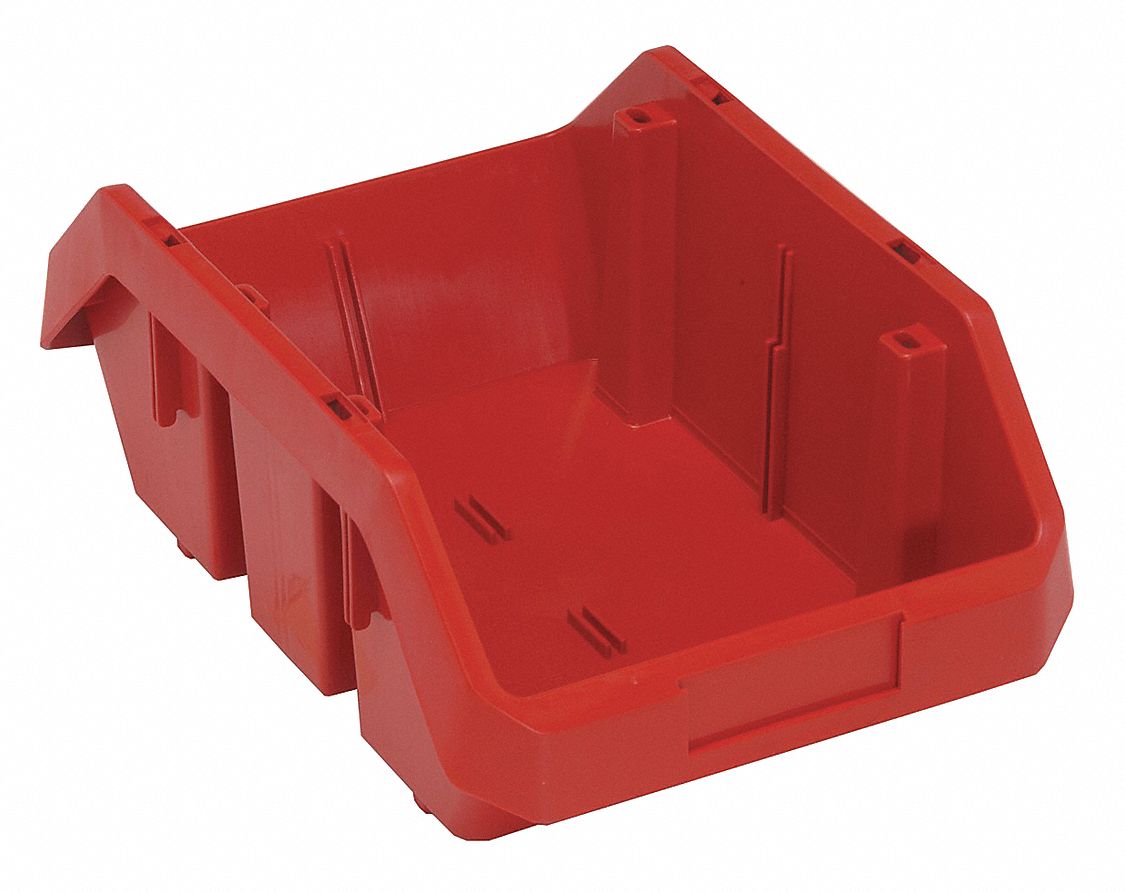 Cross-Stacking Bin Red PP 6 1/2 in