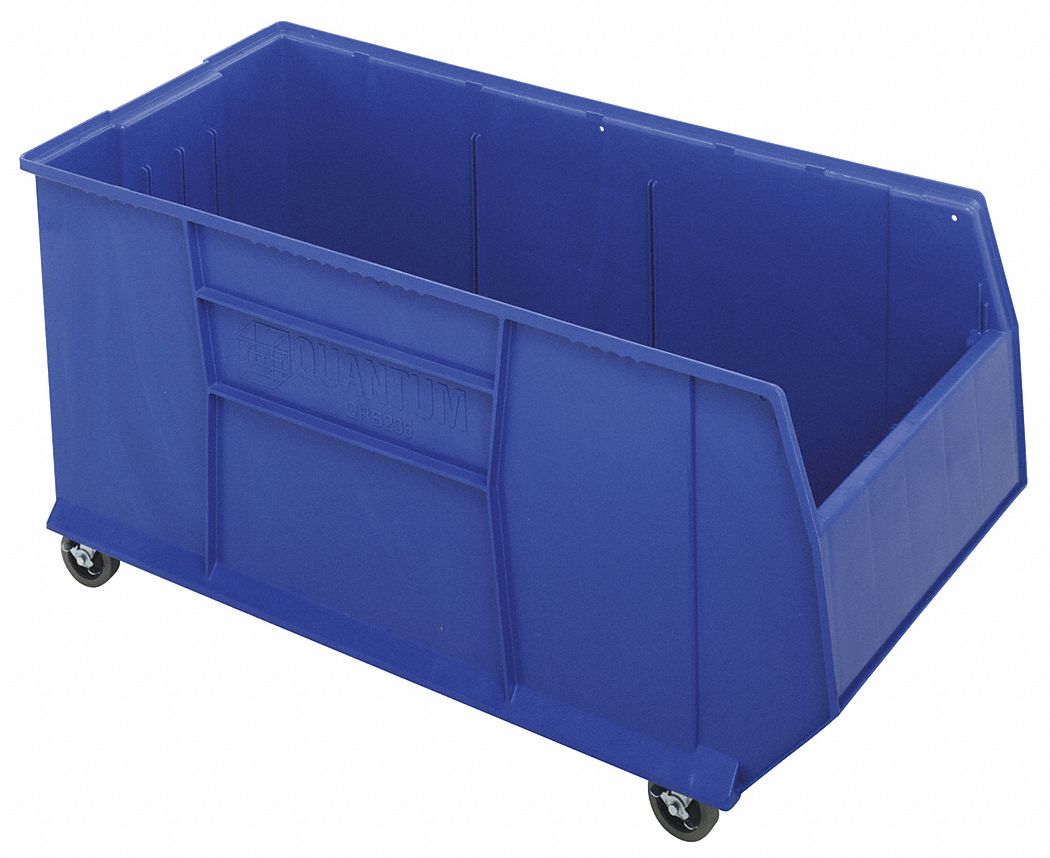 G7023 Mobile Bin Blue Polypropylene 17 1/2 in