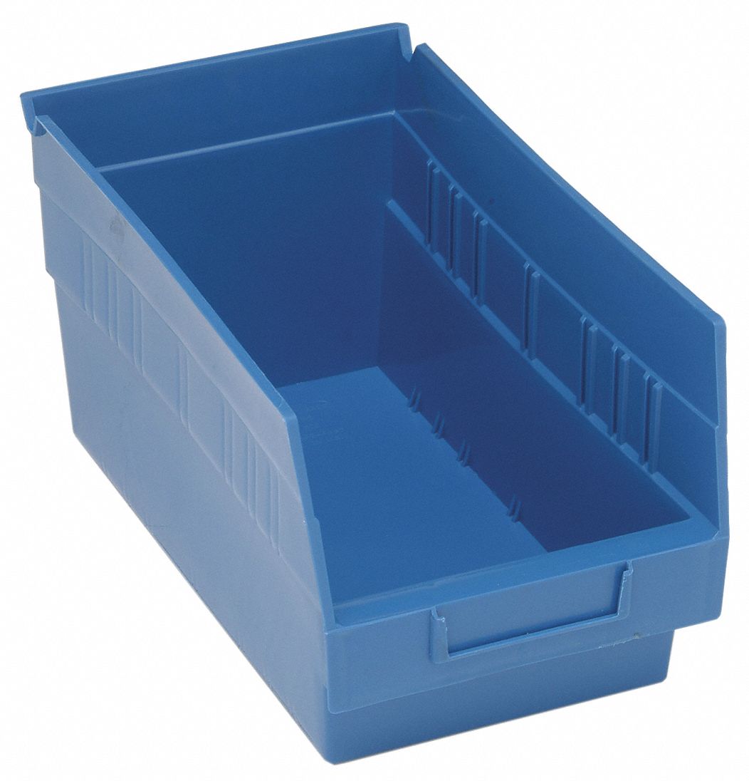 G7027 Shelf Bin Blue Polypropylene 8 in